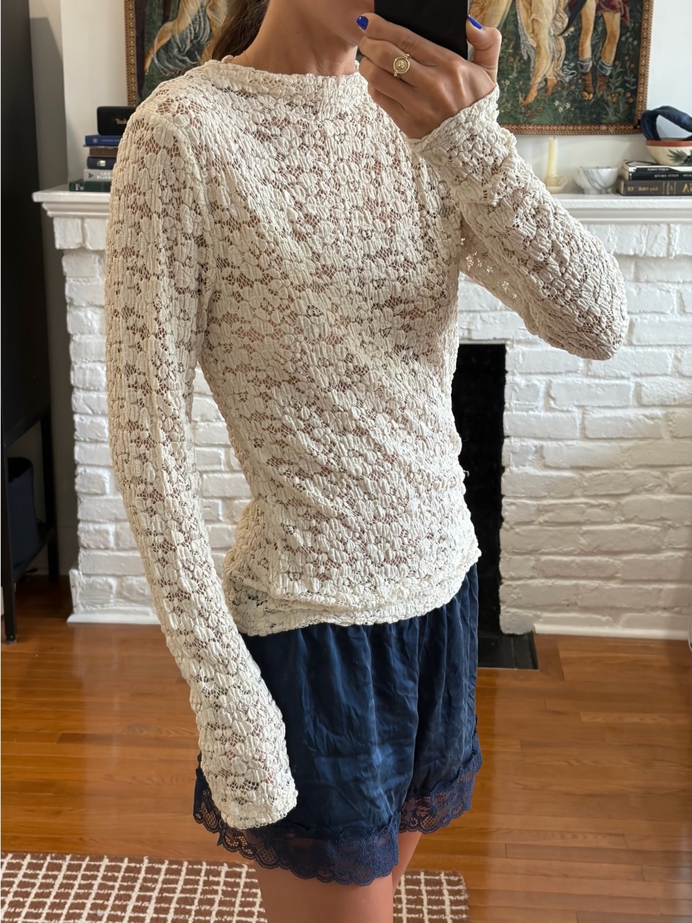 J. Crew Cream Lace Long Sleeve